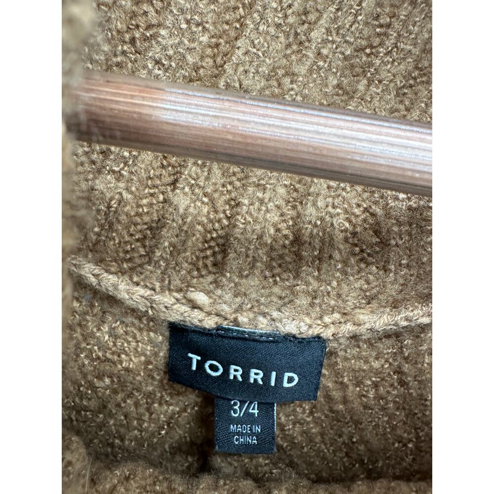 Torrid Brown Chunky Knit Turtleneck Sweater Poncho Women Sz 3X/4X Cozy Oversized - Picture 7 of 8